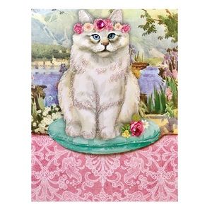 Punch Studio Rose Crown Couture Kitty Cat Embellished Mini Pocket Notepad 65662